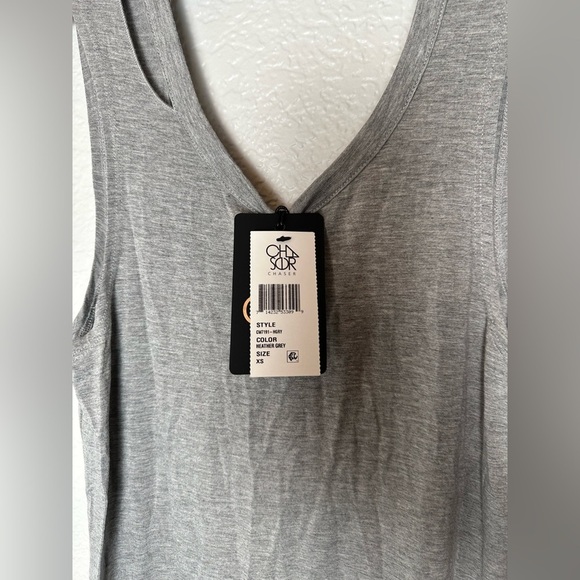 NWT Chaser Gray Sleeveless Drawstring Dress - Picture 2 of 3